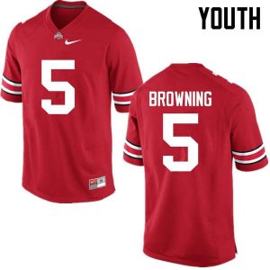 NCAA Ohio State Buckeyes Youth #5 Baron Browning Red Nike Football College Jersey WTE4645TA